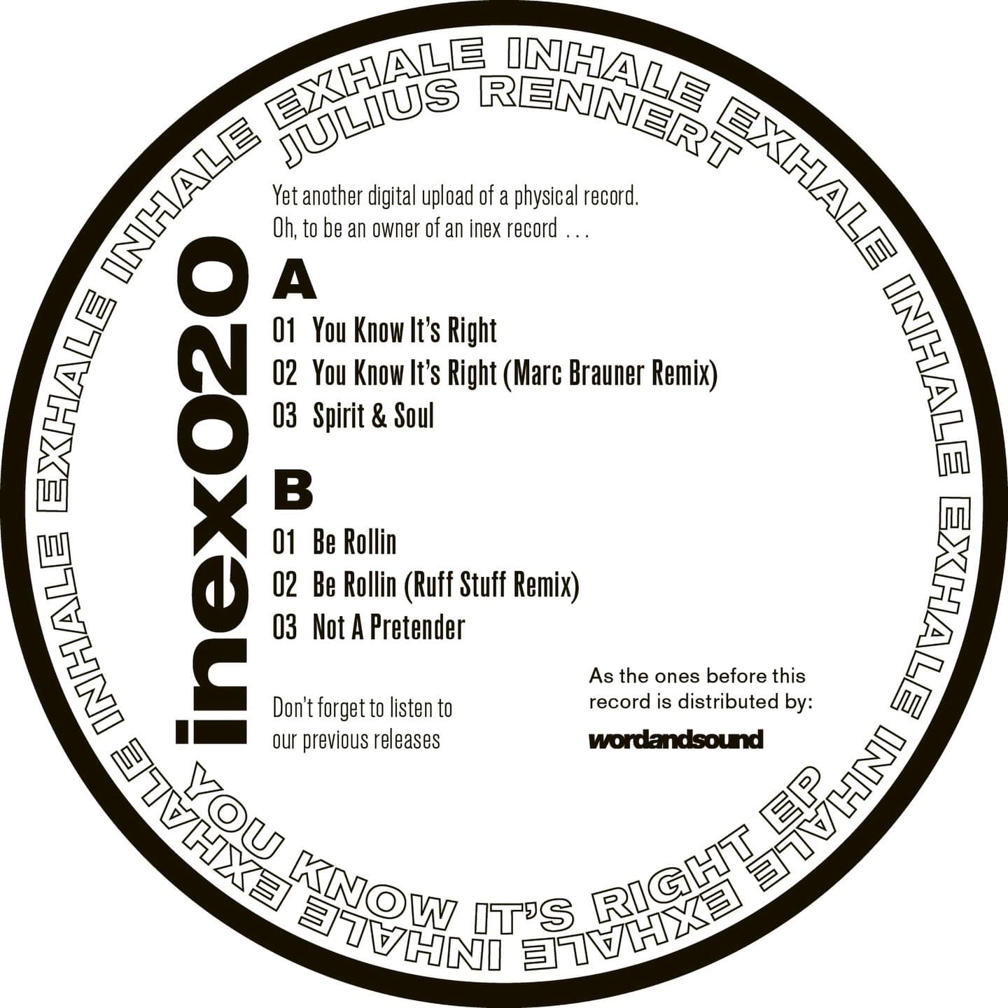 Julius Rennert – You Know It's Right EP (Vinyl, 2026) – Cover