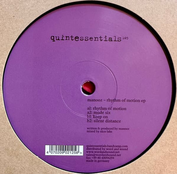 ManooZ – Rhythm Of Motion EP (Vinyl, 2026) – Cover